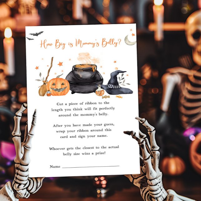 Orange Baby Breaking Quão Grande é Mommys Belly Ga (Baby is Brewing Baby Shower How Big is Mommys Belly Game)