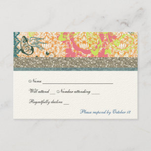 Orange Blue Boho Chic Gypsp rsvp