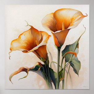 Orange Calla Lily Flower Art Impressão