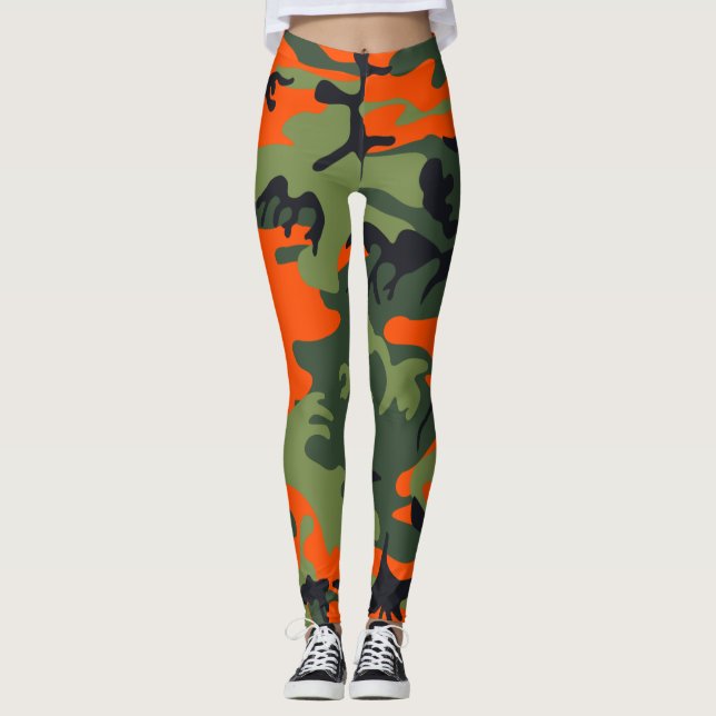 Orange camouflage leggings (Frente)