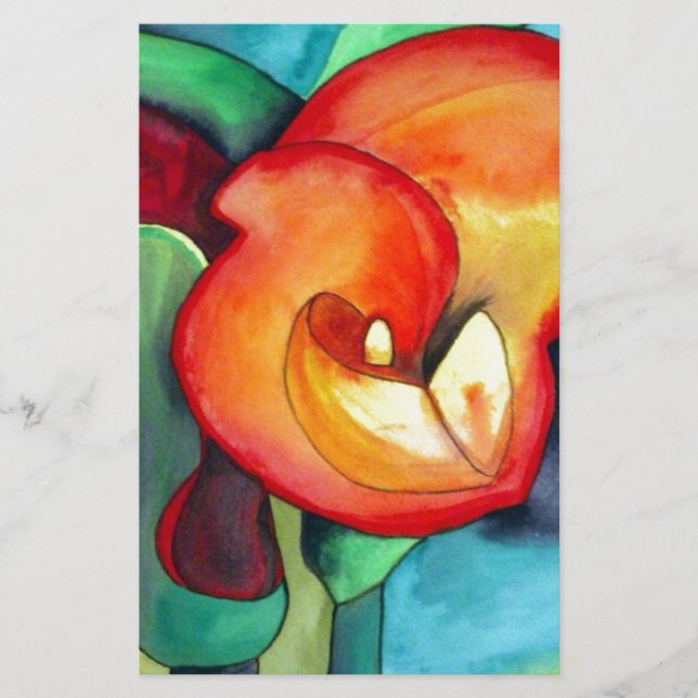 Orange Canna lily flor da água original (Frente)