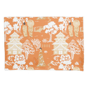 Orange Chinoiserie Pagodas
