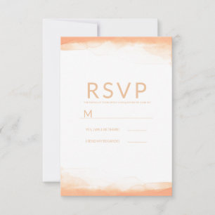 Orange Coral Watercolor Modern Weding RSVP