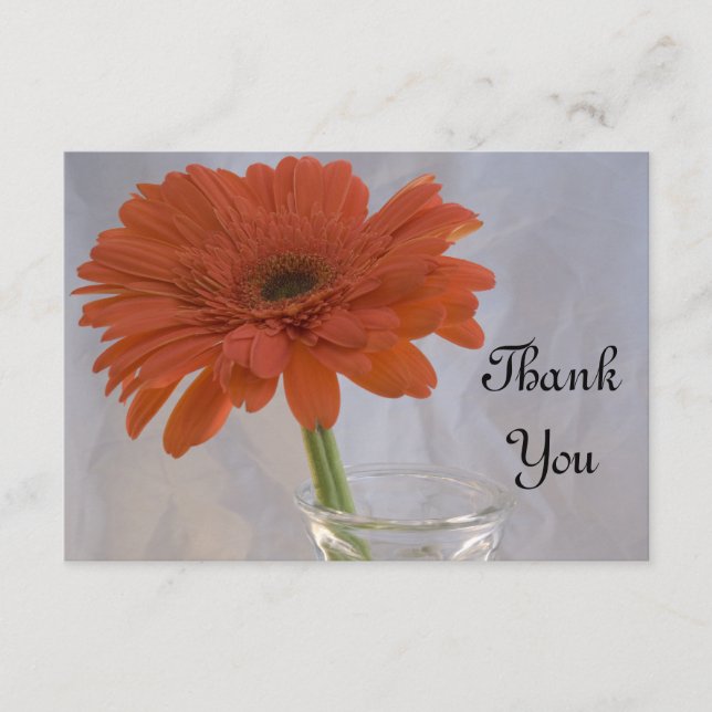 Orange Daisy in Vase Flat - Obrigado Notas (Frente)