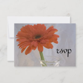 Orange Daisy no Vase Wedding RSVP Response Card