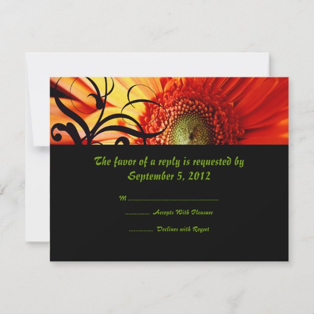 Orange Daisy Wedding RSVP (Frente)