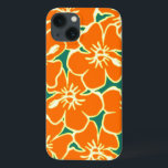 Orange Floral Hibiscus Hawaiian Flowers Capa de te<br><div class="desc">Possui um design de flor de hibisco laranja havaiano. Para mais designs de capa de telefone laranja,  visite o resto deste compro!</div>