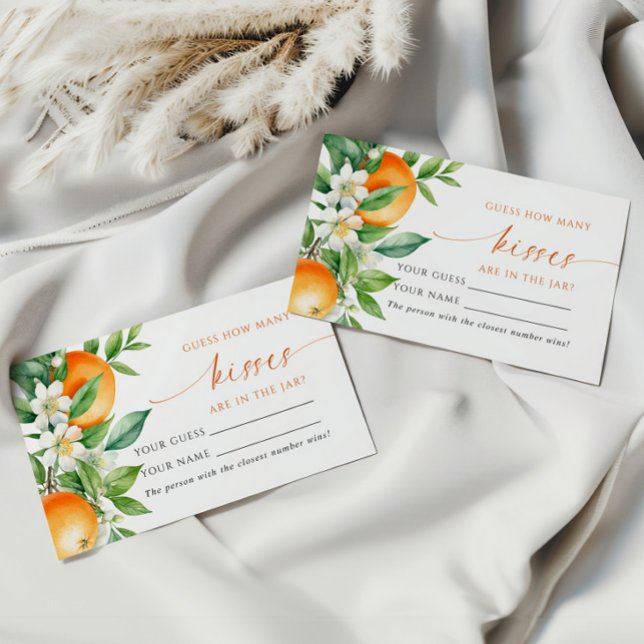 Orange Floral Quantos Kisses Cartão de Jogo de Chá (Criador carregado)