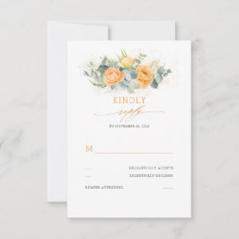 Orange Flowers Elegant Wedding RSVP