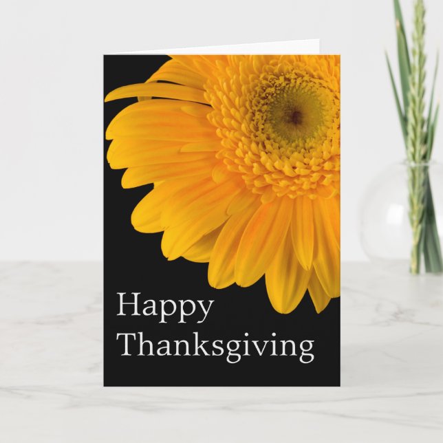 Orange Gerber Flower : Feliz Cartão de Ação de Gra (Frente)