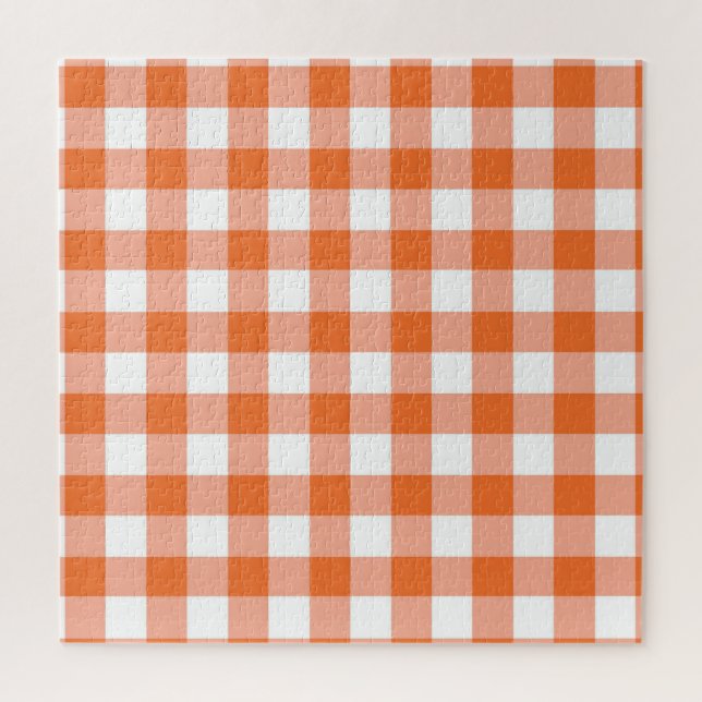 Orange Gingham Quebra-cabeça (Vertical)