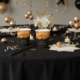 Orange Gold Glitter  Watercolor Marble