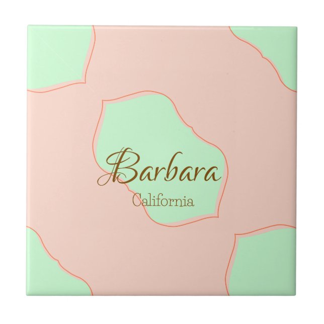 Orange green pastel boho add name place rustic ele (Frente)