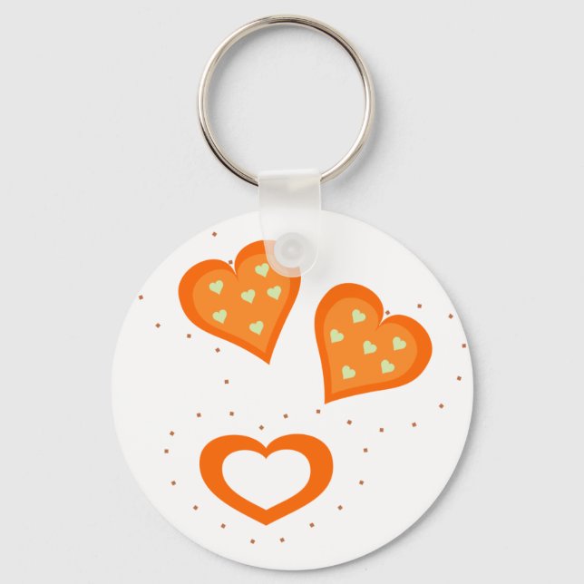 Orange Hearts Chaveiro (Frente)