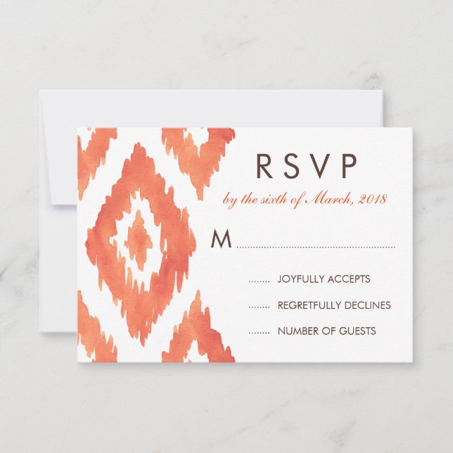 Orange Ikat RSVP (Frente)