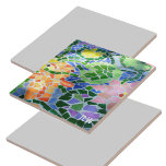 Orange Koi Fish and Pink Flower Coloror Zen<br><div class="desc">Um peixe koi laranja brilhante natação em torno de uma bonito flor rosa entre a água azul e as almofadas de lírio verde numa imagem fotográfica de azulejo mosaico neste belo azulejo decorativo de cerâmica. Personalize este brilhante e colorido lago Zen koi com Iniciais ou apague. Este é um de...</div>