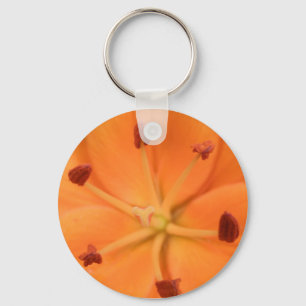 Orange Lily Floral Chaveiro