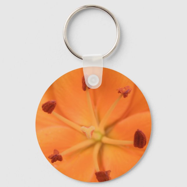 Orange Lily Floral Chaveiro (Frente)