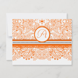 Orange Love Birds Convite Para Casamento