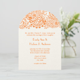 Orange Love Birds Convite Para Casamento