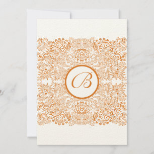 Orange Love Birds Reflete Convite De Casamento