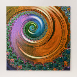 Orange Mandelbrot Swirl Quebra-cabeça