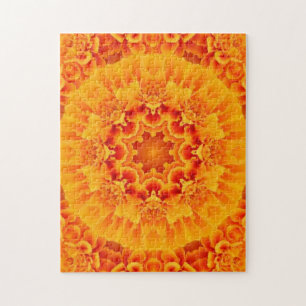 Orange Marigold Mandala Quebra-cabeça