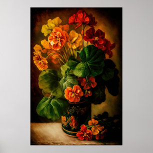 Orange Nasturtium Art Poster - Baixável