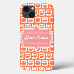 Orange Owl Coral Nome Personalizado