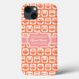 Orange Owl Coral Nome Personalizado