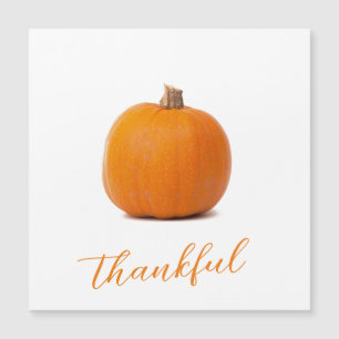 Orange Pumpkin - Cartão Magnético Branco agradecid