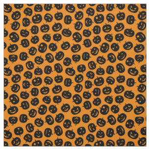 Orange Pumpkin Feliz Tecido Moderno Halloween