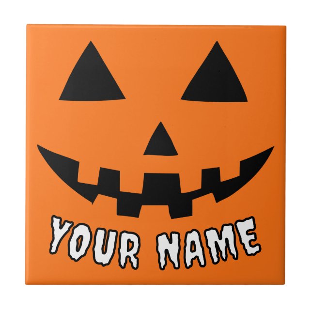 Orange Pumpkin Personalizado Halloween Seu Nome (Frente)
