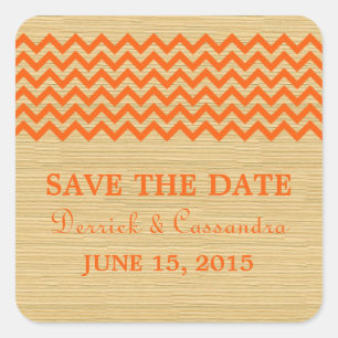 Orange Rustic Chevron Salve os Adesivos de Data