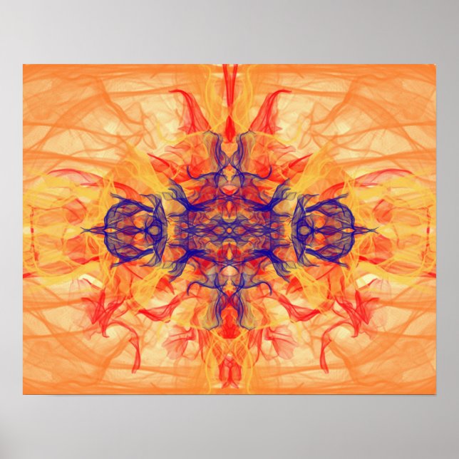 ORANGE SMOKE - Arte Fractal - Poster (Frente)