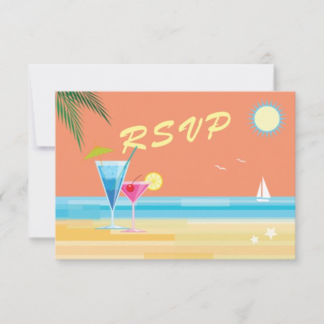 Orange Summer Wedding RSVP (Frente)