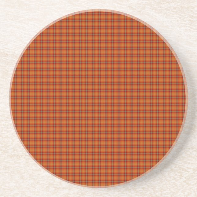 Orange Tartan Porta copos (Frente)