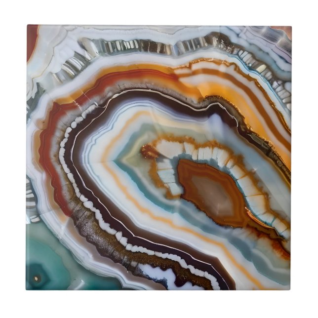 Orange Terracotta White Black Agate Geode (Frente)