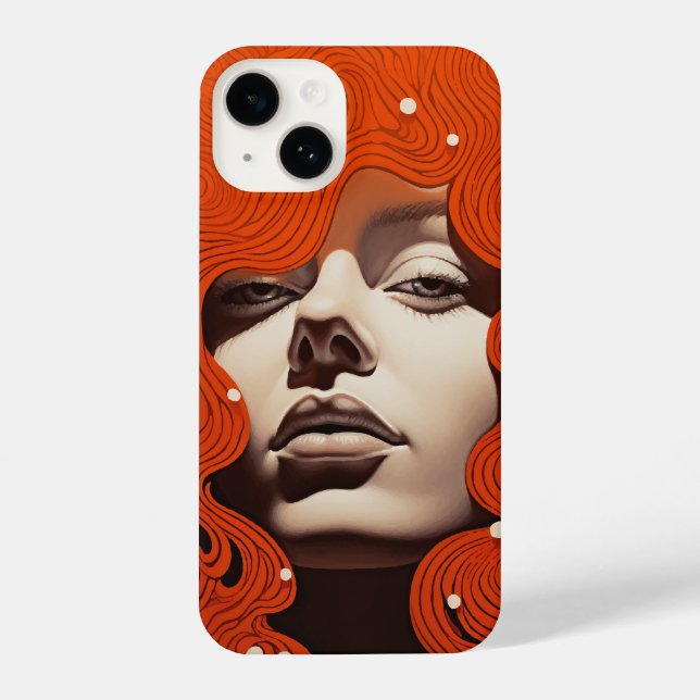 Orange Waves of Elegance Phone Case (Verso)