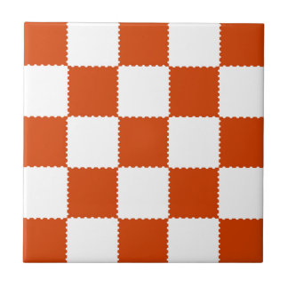 Orange & White Checkerboard Pattern