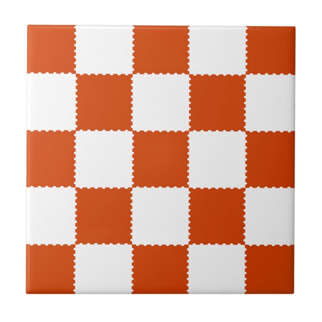 Orange & White Checkerboard Pattern (Frente)