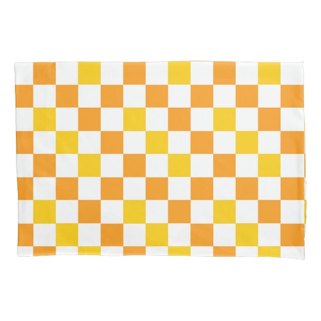 Orange White Yellow Checkered Pattern Design  (Frente)