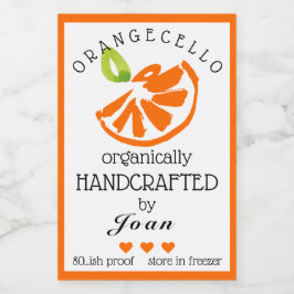 Orangecello De Aquarela Para Rótulo De Frasco Pequ