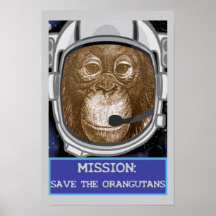 Orangutan Astronauta Mission Poster