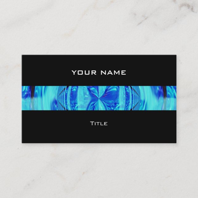 Orb Blue stripe cartão de visita preto (Frente)