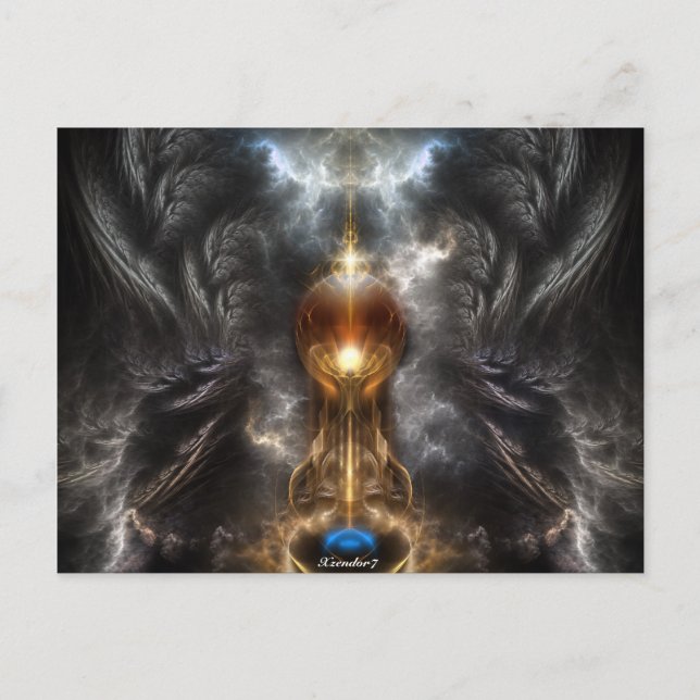 Orb. Cartões De Arte Fractal Leve (Frente)