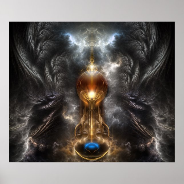 Orb De Poster De Parede De Arte Fractal Leve (Frente)