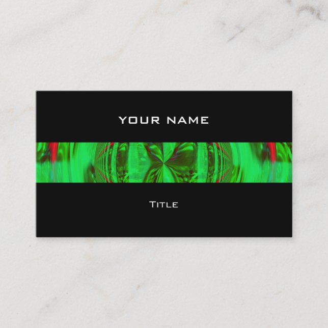 Orb Faixa verde cartão de visita preto (Frente)