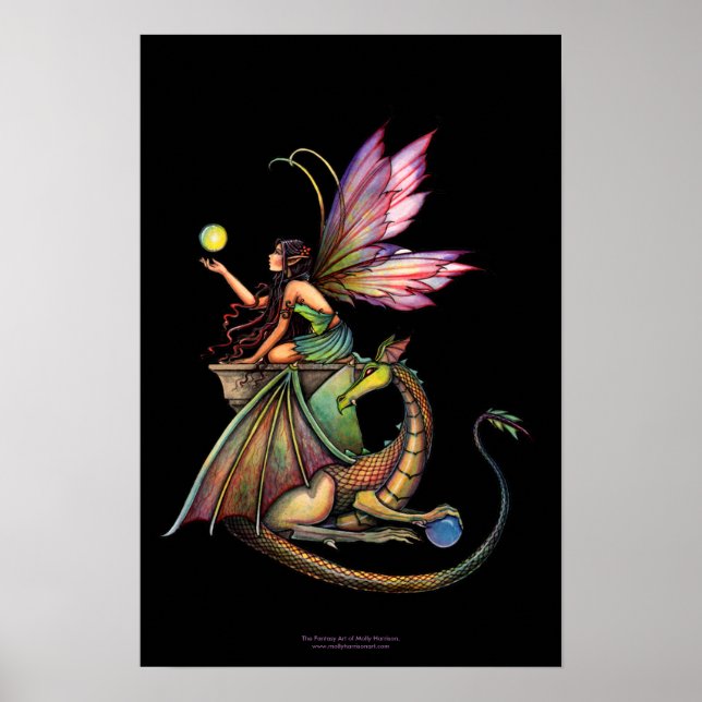 Orbs Gothic Fairy Dragon Poster (Frente)