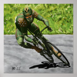 Orc Cyclist Bike Racing Fantasy Art Impressão